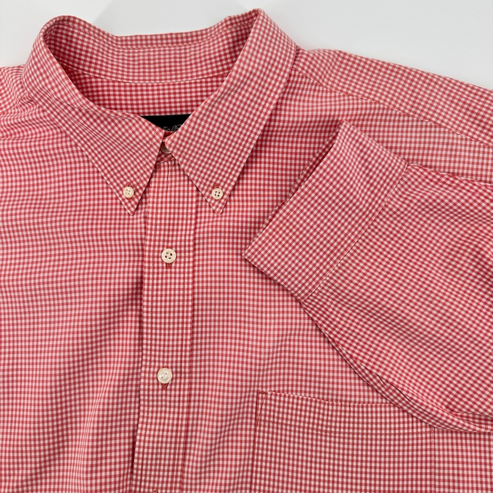 Eddie Bauer Mens XXXL Red Gingham Checkered Button Down Long‎ Sleeve Shirt